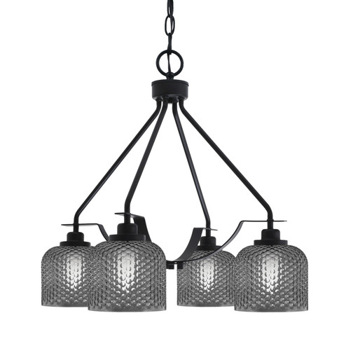 Odyssey Four Light Chandelier in Matte Black (200|2604-MB-4612)