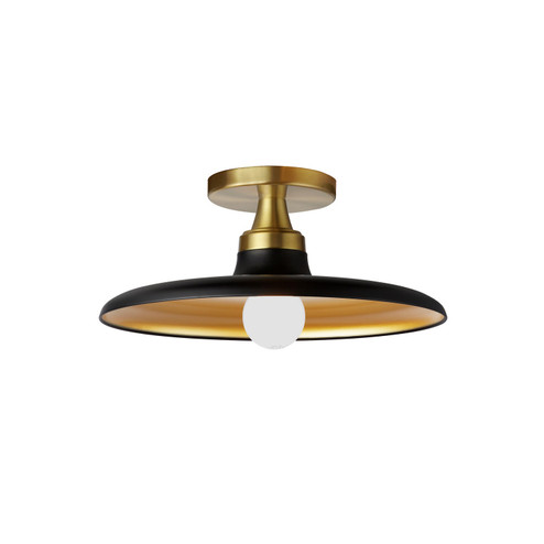 Quentin One Light Semi-Flush Mount in Matte Black/Gold (216|QTN-121SF-MB-AGB)