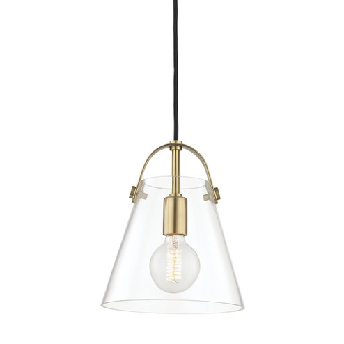 Karin One Light Pendant in Aged Brass (428|H162701S-AGB)