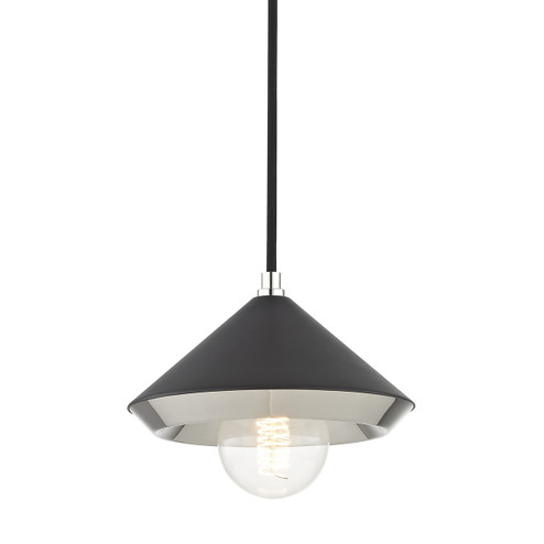 Marnie One Light Pendant in Polished Nickel/Black (428|H139701S-PN/BK)
