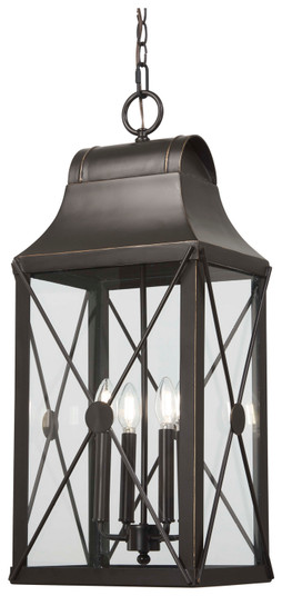 De Luz Four Light Outdoor Chain Hung in Oil Rubbed Bronze w/Gold Highlights (7|73298-143C)