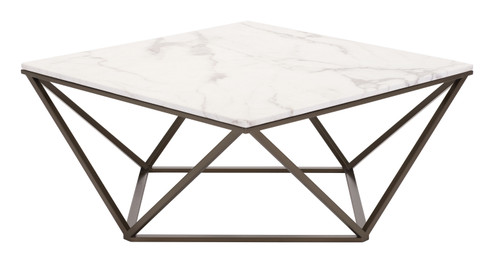 Tintern Coffee Table in White, Antique Brass (339|100657)