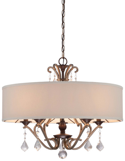 Gwendolyn Place Five Light Pendant in Dark Rubbed Sienna With Aged Silver (7|4355-593)