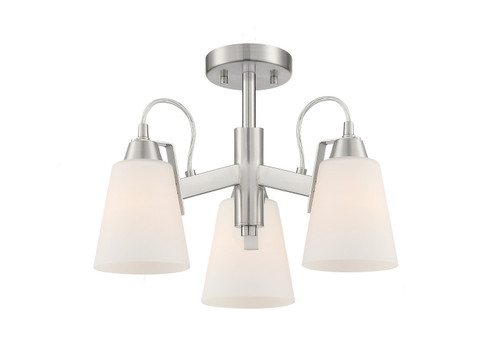 Beckonridge Three Light Semi Flush Mount in Brushed Nickel (7|3997-84)