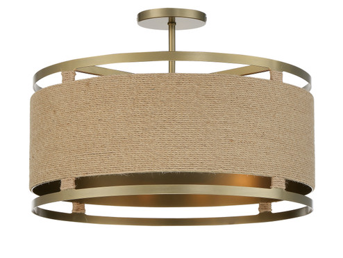 Windward Passage Four Light Semi Flush Mount in Soft Brass (7|3869-695)