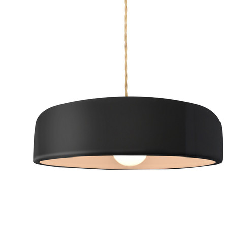 Radiance Collection One Light Pendant in Matte Black (102|CER-6573-BKMT-MBLK-BEIG-TWST)