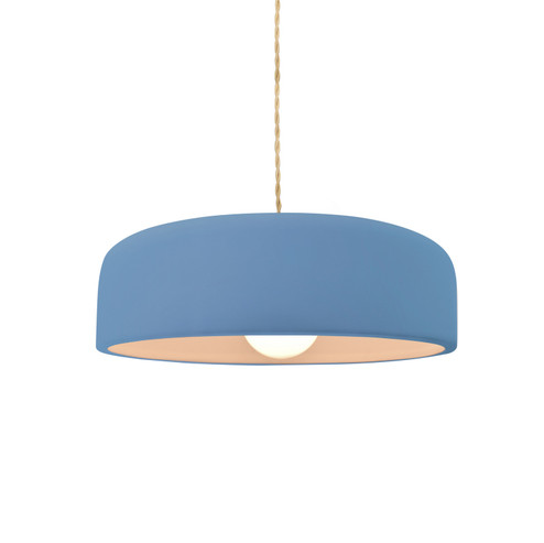 Radiance Collection One Light Pendant in Brushed Nickel (102|CER-6571-SKBL-NCKL-BEIG-TWST)