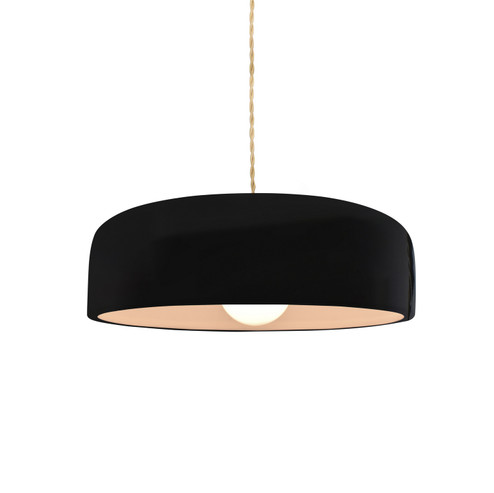 Radiance Collection One Light Pendant in Brushed Nickel (102|CER-6571-BKMT-NCKL-BEIG-TWST)