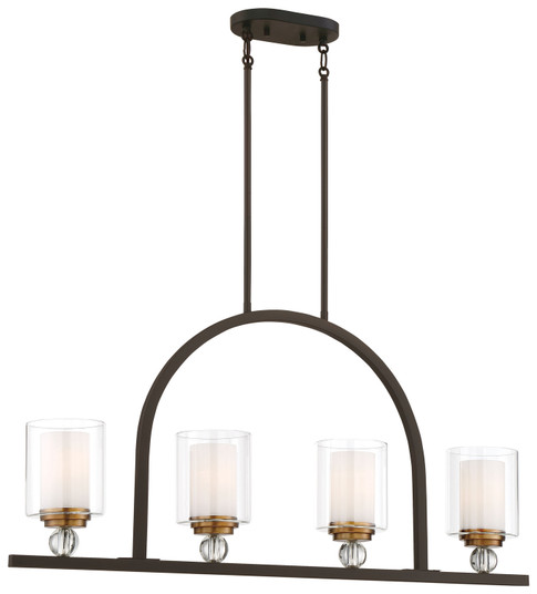 Studio 5 Four Light Island Pendant in Painted Bronze W/Natural Brush (7|3074-416)