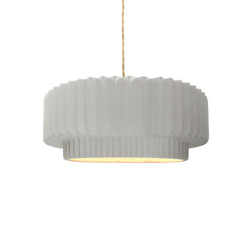 Radiance Collection One Light Pendant in Brushed Nickel (102|CER-6550-BIS-NCKL-BEIG-TWST)