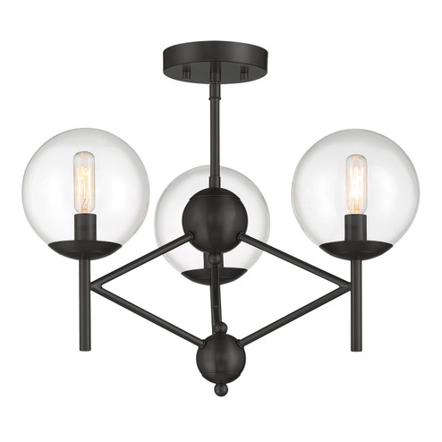 Auresa Three Light Semi Flush Mount in Coal (7|2799-66A)