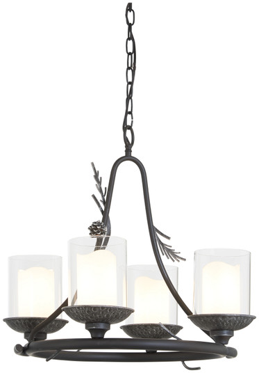 Ponderosa Ridge Four Light Chandelier in Weathered Spruce W/ Silver (7|2754-694)