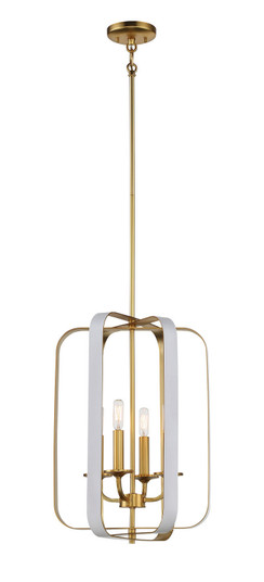 Aureum Four Light Pendant in Matte White W/ Honey Gold (7|1214-706)