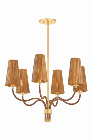 Atwood Six Light Chandelier in Aged Brass (70|1630-AGB)