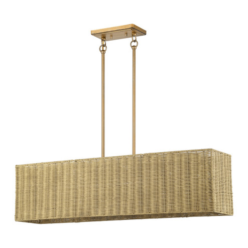 Weavington Four Light Linear Chandelier in Antique Gold Leaf (107|60583-48)