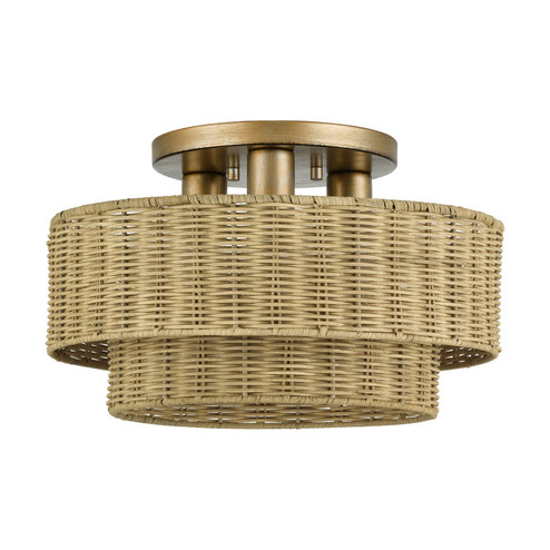 Weavington Three Light Semi-Flush Mount in Antique Gold Leaf (107|60047-48)