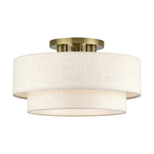 Manorwood Three Light Semi-Flush Mount in Antique Brass (107|41945-01)