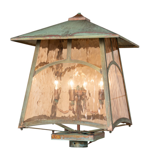 Stillwater Four Light Post Mount in Verdigris (57|283795)