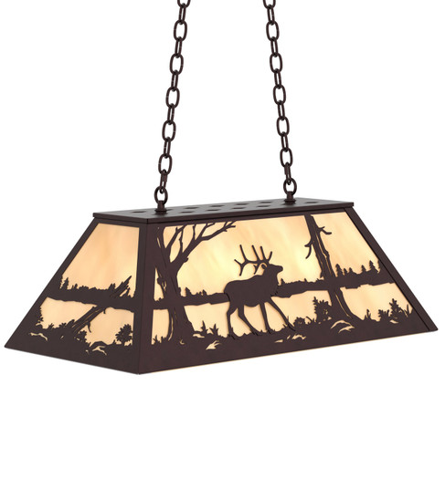 Elk At Lake Six Light Pendant in Mahogany Bronze (57|234167)