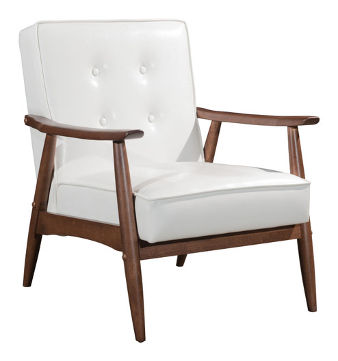 Rocky Arm Chair in White, Walnut (339|100529)