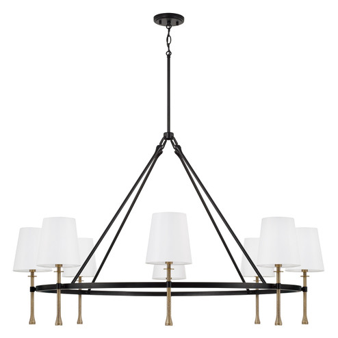 Hollis Eight Light Chandelier in Matte Black with Hammered Gold (65|460781MBG-717)