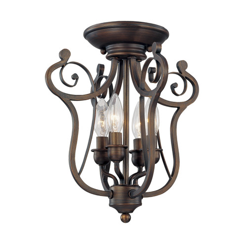 Chateau Four Light Semi-Flush Mount in Rubbed Bronze (59|1144-RBZ)