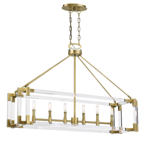 Prima Vista Six Light Island Pendant in Aged Antique Brass (29|N7356-790)