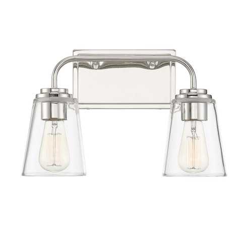 Mbath Two Light Bathroom Vanity Light in Polished Nickel (446|M80043PN)