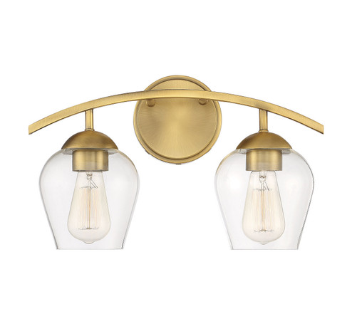 Mbath Two Light Bathroom Vanity Light in Natural Brass (446|M80031NB)