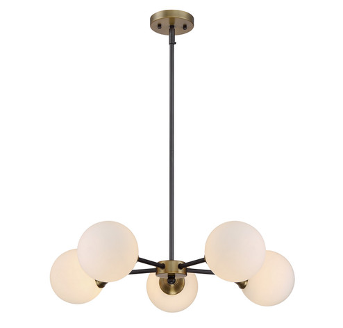 Mchan Five Light Chandelier in Oil Rubbed Bronze with Natural Brass (446|M10011-79)