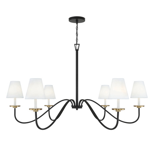 Six Light Chandelier in Black with Natural Brass Accents (446|M100106BNB)