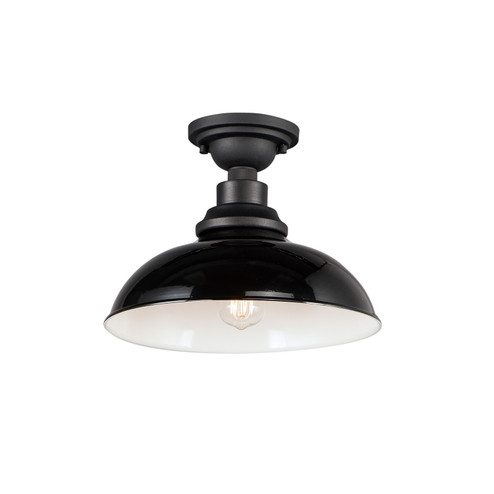 Granville One Light Outdoor Ceiling Mount in Gloss Black / Black (16|35110GBBK)