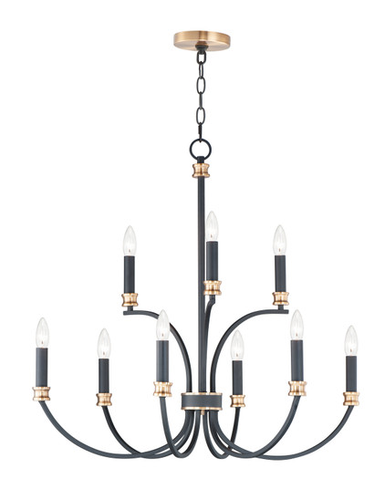 Charlton Nine Light Chandelier in Black / Antique Brass (16|11377BKAB)