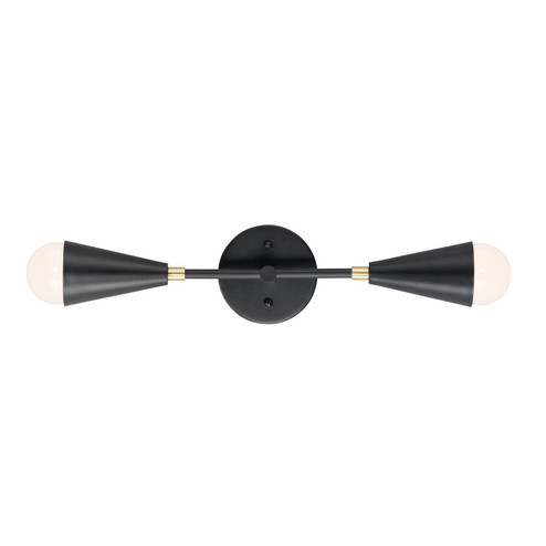 Lovell Two Light Wall Sconce in Black / Satin Brass (16|11262BKSBR)