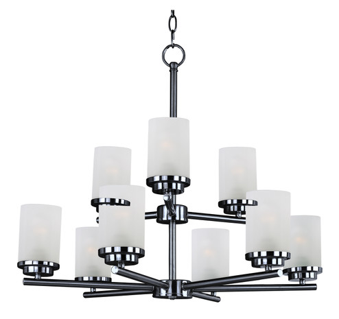 Corona Nine Light Chandelier in Black (16|10206FTBK)