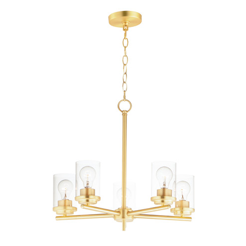 Corona Five Light Chandelier in Satin Brass (16|10205CLSBR)