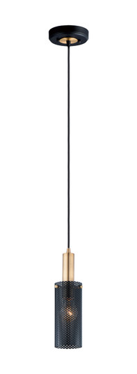 Perf One Light Mini Pendant in Black / Satin Brass (16|10081BKSBR)