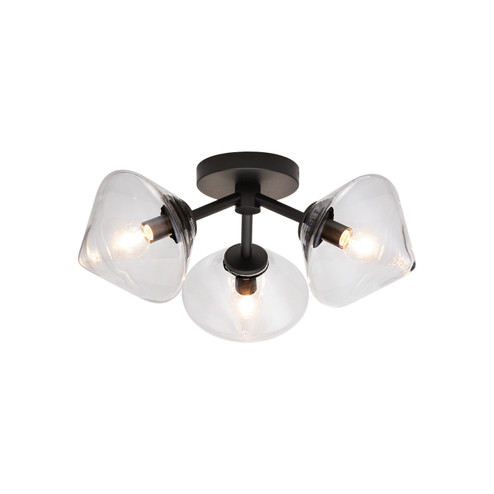 Novo Three Light Ceiling Mount in Black (423|X81743BKCL)