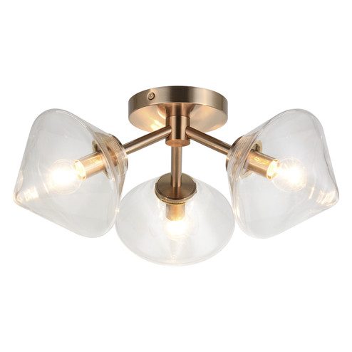 Novo Three Light Ceiling Mount in Aged Gold Brass (423|X81743AGCL)