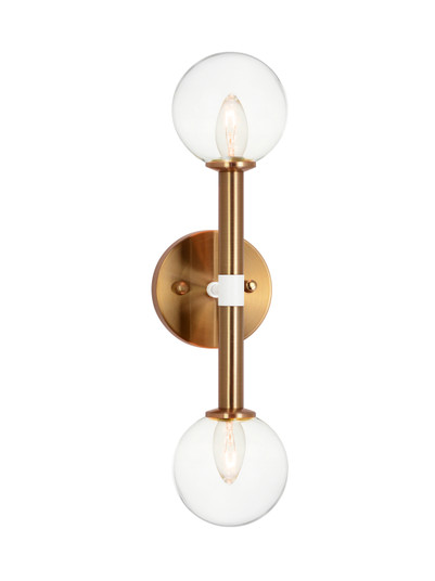 Stellar Two Light Wall Sconce in Aged Gold Brass (423|W75312AGCL)