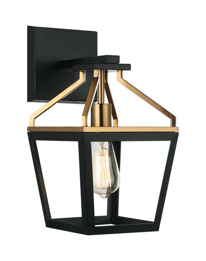 Mavonshire One Light Wall Sconce in Black + Aged Gold Brass (423|W67001BKAG)