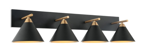 Bliss Four Light Wall Sconce in Aged Gold Brass + Matte Black (423|S10604MB)