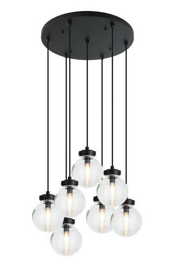 Ridge Seven Light Pendant in Matte Black (423|C84007MBCL) Ridge Seven Light Pendant in Matte Black (423|C84007MBCL)