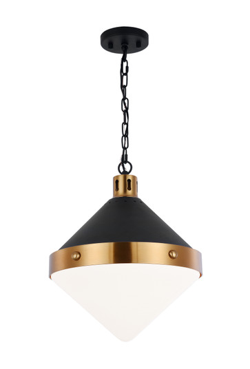 Sphericon Three Light Pendant in Matte Black & Aged Gold Brass (423|C72203AGOP)