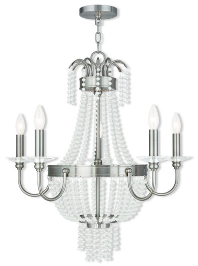 Valentina Five Light Chandelier in Brushed Nickel (107|51845-91)
