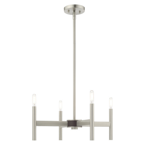 Copenhagen Four Light Mini Chandelier in Brushed Nickel w/ Bronzes (107|51174-91)