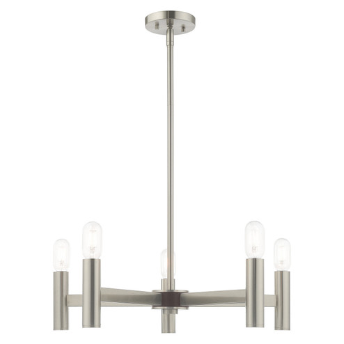 Copenhagen Five Light Chandelier in Brushed Nickel w/ Bronzes (107|51135-91)