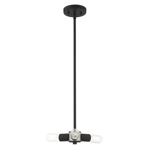 Copenhagen Three Light Mini Chandelier in Black w/ Brushed Nickels (107|51133-04)