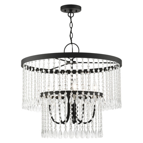Elizabeth Five Light Chandelier in Black w/ Brushed Nickels (107|51065-04)