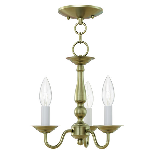 Williamsburgh Three Light Mini Chandelier/Ceiling Mount in Antique Brass (107|5009-01)